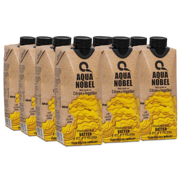 Aqua Nobel Vitaminberiget Kildevand Alive, Citron & Ingefær, 12-pak