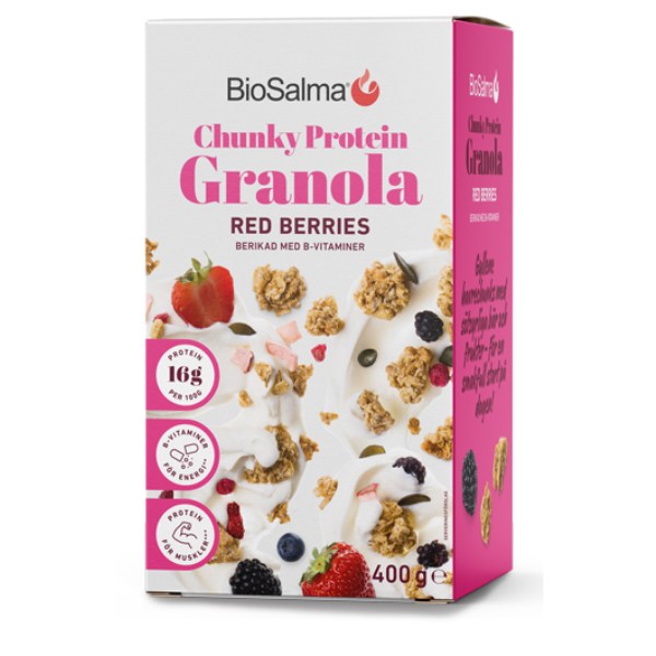 BioSalma Chunky Protein Granola, Red Berries, 400 g