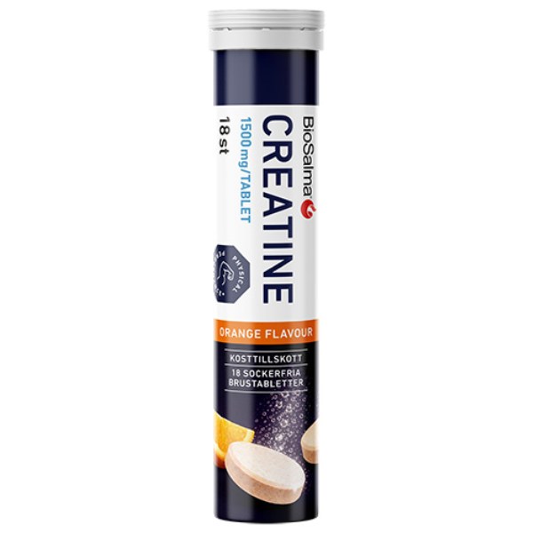 BioSalma Creatine Brusetabletter, Appelsin, 18 brusetabletter