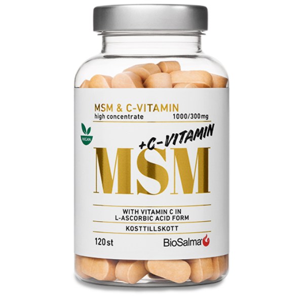 BioSalma MSM 1000mg + C-vitamin, 120 tabletter