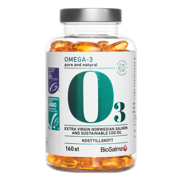 BioSalma Omega-3 MSC+ASC Miljømærket 800 mg , 160 kapsler
