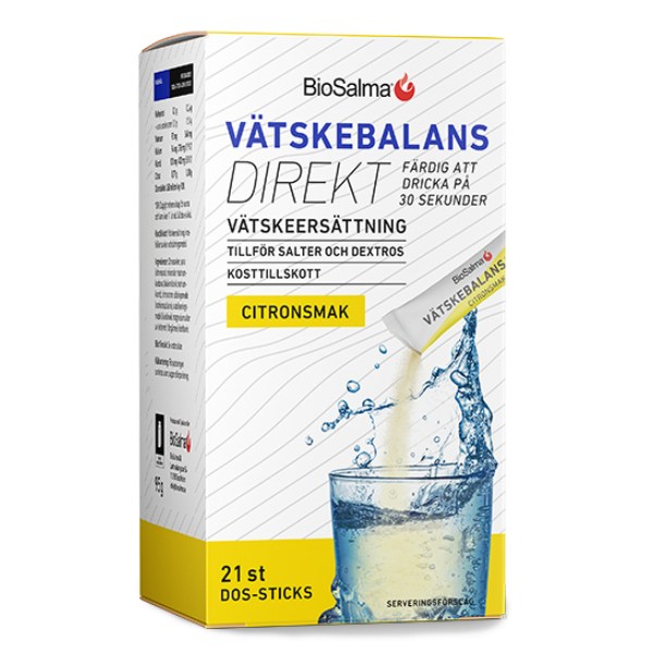 BioSalma Væskebalance Direkt, Citronsmag, 21 doseringssticks