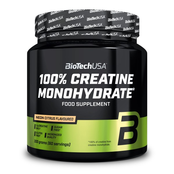 BioTechUSA 100% Creatine Monohydrate, Neon Citrus, 300 g billede