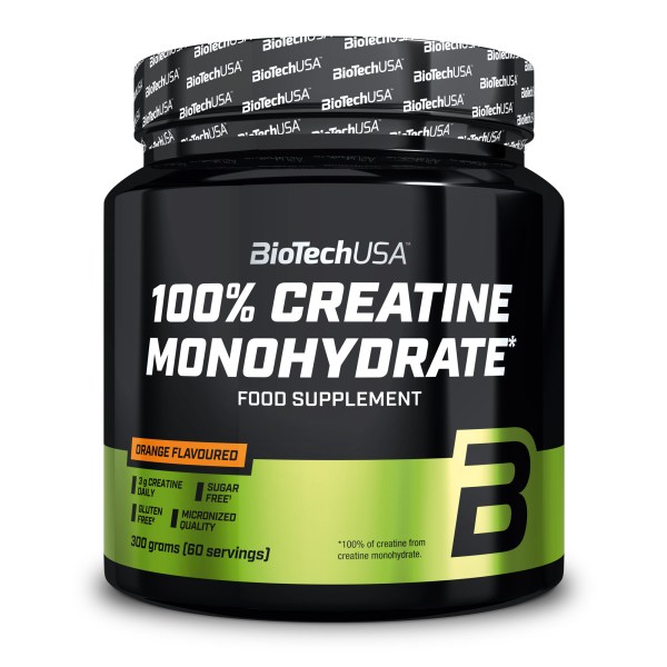 BioTechUSA 100% Creatine Monohydrate, Orange, 300 g billede