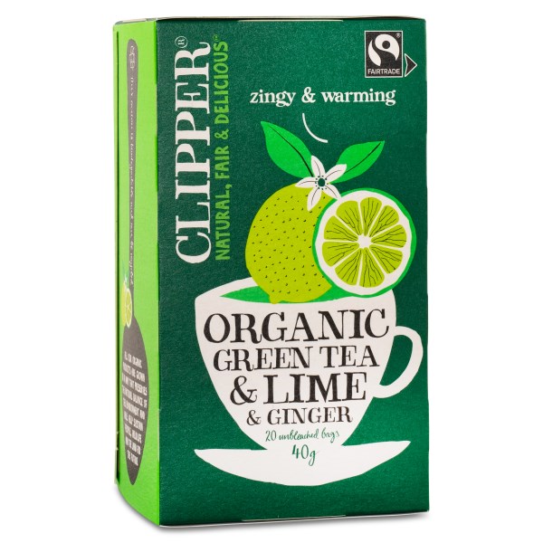Grøn Te m. Lime & Ingefær Økologisk Clipper - 40 gram - Clipper