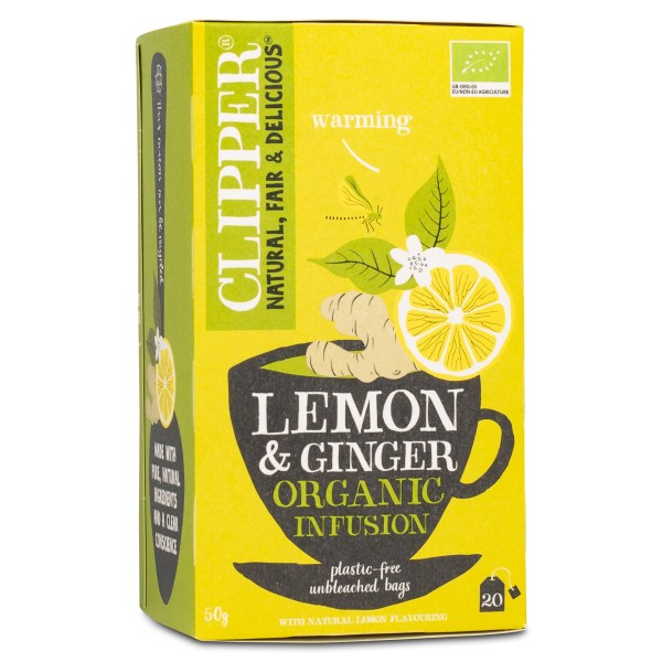 Clipper Tea Lemon & Ginger EKO, 20 poser billede