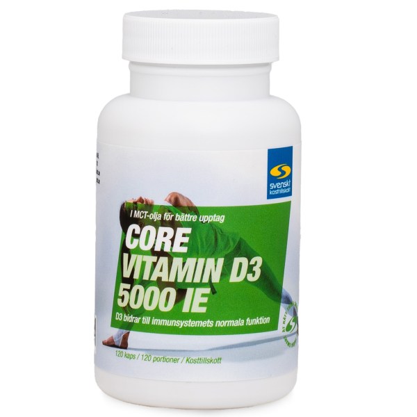 Core Vitamin D3 5000 IE+, 120 kapsler
