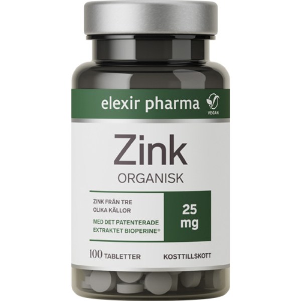 Elexir Pharma Organisk Zink, 100 tabl