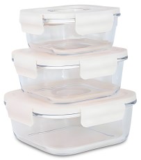 Foodecobox Vakuum Madkasse i Glas 3-i-1 S�t