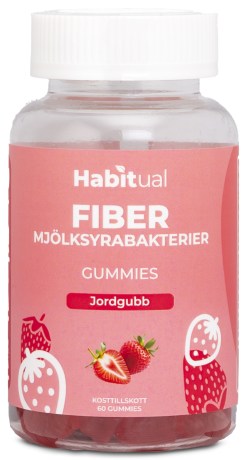 -localization-error-products-images-main-thumbnail- Habitual Fiber/M�lkesyrebakterie Gummies, Jordb�r, 60 Vingummier
