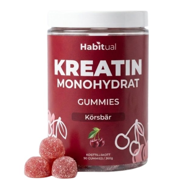 Habitual Kreatin Gummies, Körsbär, 90 Gummies