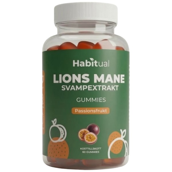 Habitual Lions Mane Gummies, Passionsfrugt, 60 Gummies