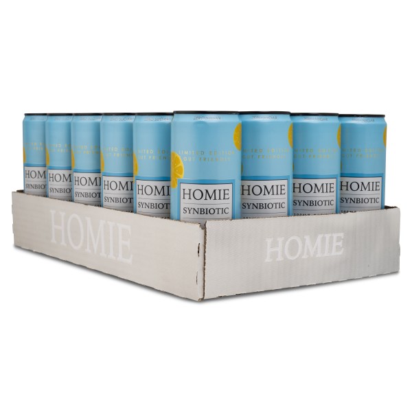 Homie Wake Up Synbiotic, Lemonade, 24-pak