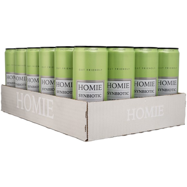 Homie Wake Up Synbiotic, Apple/ Elderflower, 24-pak