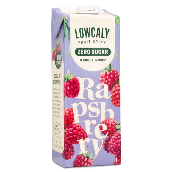 Lowcaly Frugtdrik, Raspberry, 1 L