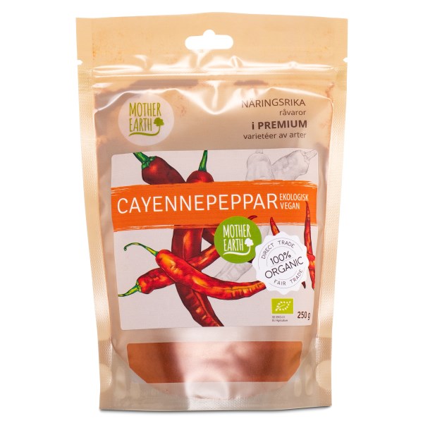 Mother Earth Cayennepeber Mald ØKO, 250 g