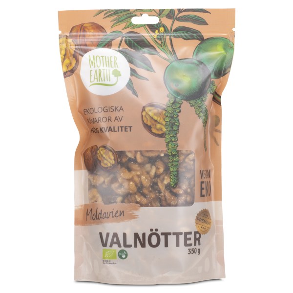 Mother Earth Valnødder Premium Raw & Øko, 350 g