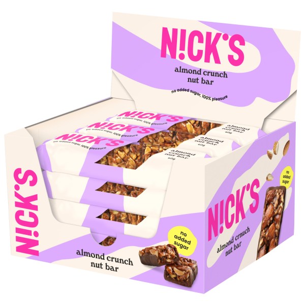 Nicks Nut Bar, Almond Crunch, 12-pak
