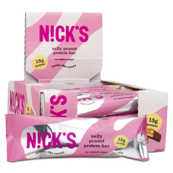 Nicks Protein Bar, Salty Peanut, 12-pak