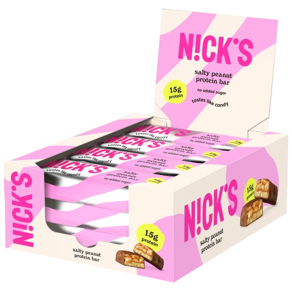 Nicks Protein Bar, Salty Peanut, 12-pak