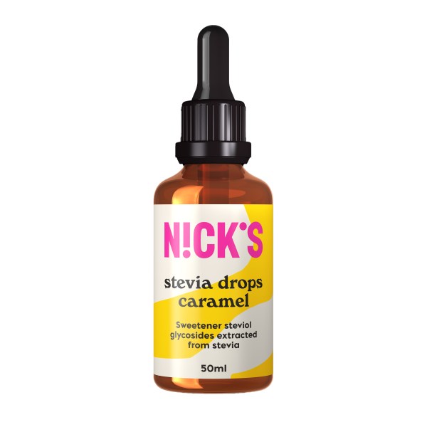 Nicks Stevia Drops, Caramel, 50 ml