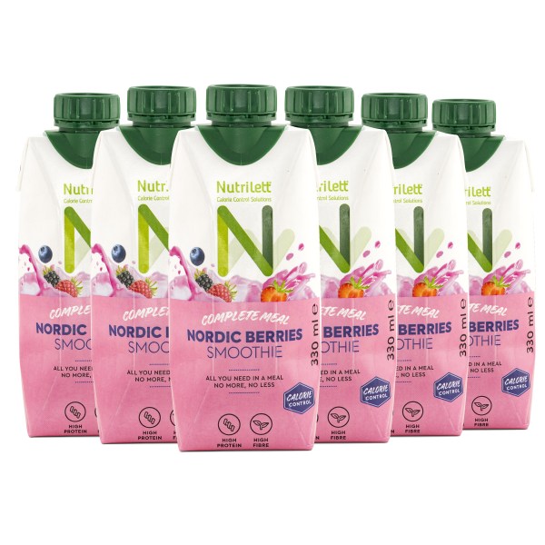 Nutrilett Less Sugar Smoothie, Nordic Berries, 6-pak