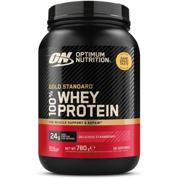 100% Whey Gold Standard, Jordbær, 780 g