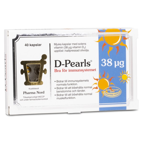 Pharma Nord D-Pearls Vitamin D3 38 mcg, 40 kapsler billede