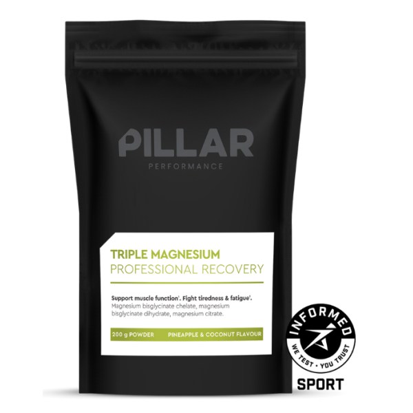 PILLAR Performance Triple Magnesium Powder, Pineapple/Coconut, 200 g