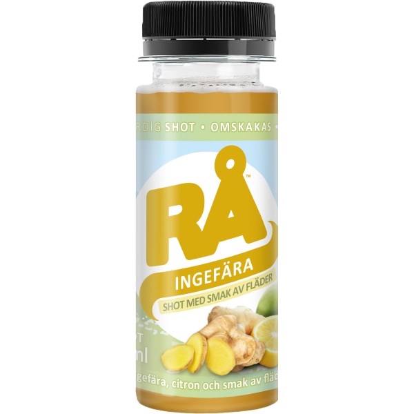 RÅ Ingefærshot med Smag, Hyldeblomst, 65 ml