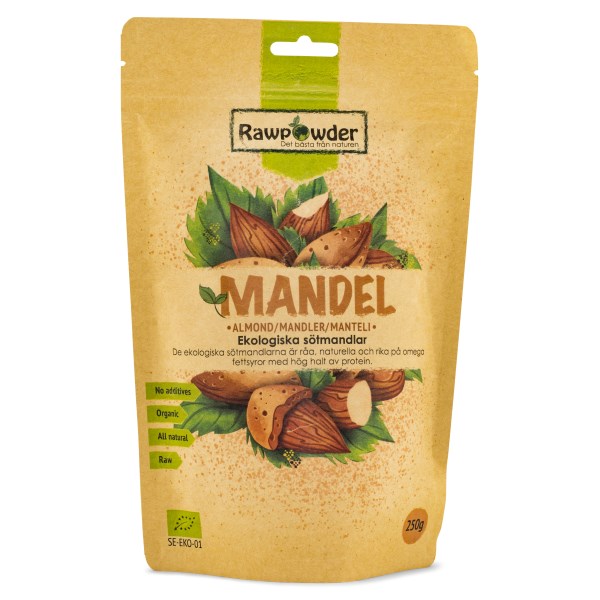 RawPowder Mandel ØKO, 250 g