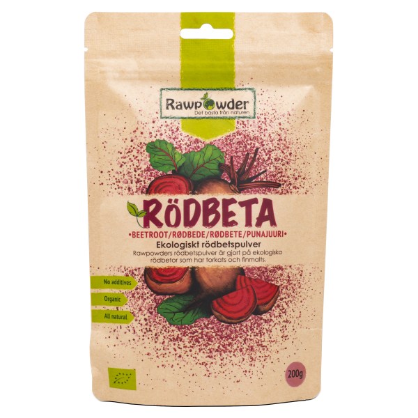 RawPowder Rødbedepulver, 200 g