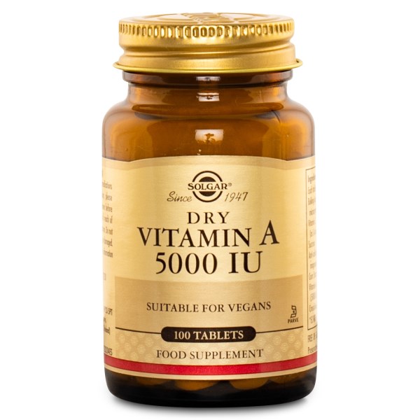 Solgar A-vitamin 1502 µg (5000 IE), 100 tabletter