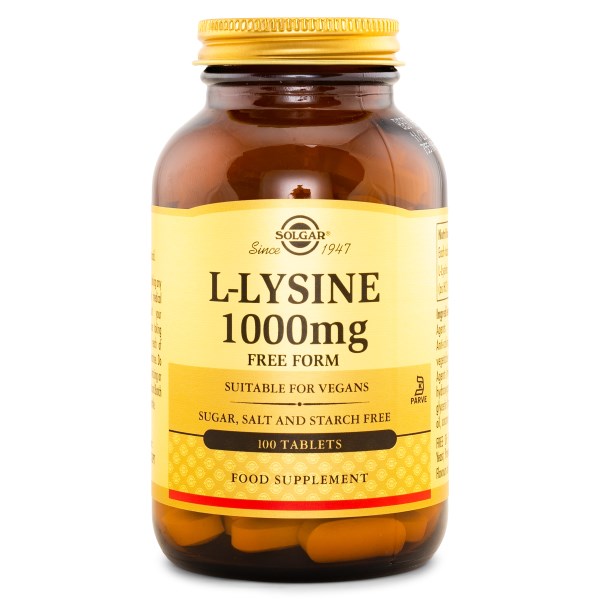 Solgar L-lysin 1000 mg, 100 tabletter som HCl