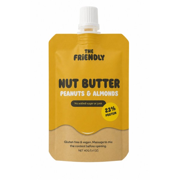 The Friendly Fat Company Fat-Pack Nutbutter, Peanut & Almond, 1 stk