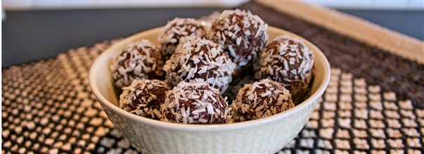 Sunde chokoladekugler med banan