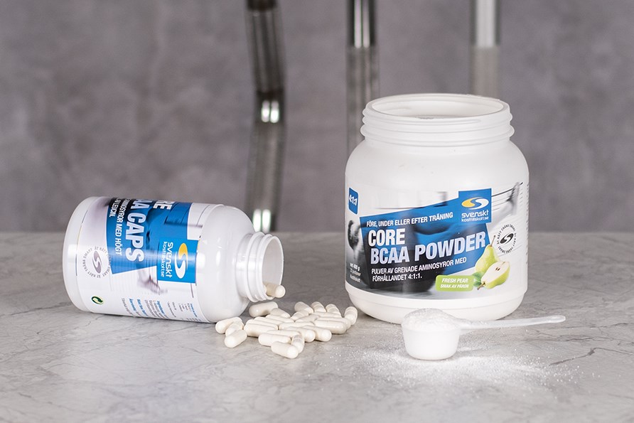 Core BCAA findes i pulver og kapsler