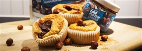 Proteinrige muffins med chokoladefyld