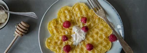 Proteinvafler med vaniljecreme