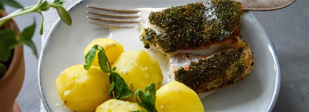 Torsk med peberrodsauce & kartofler