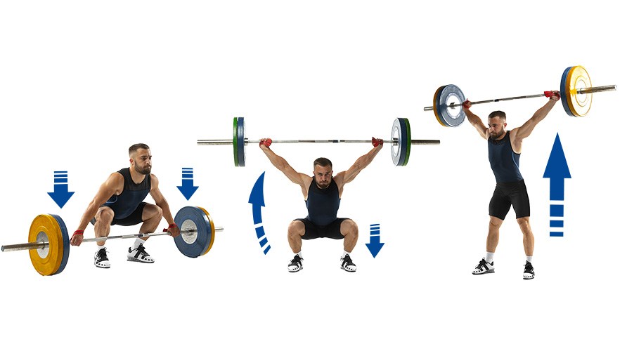 En mand viser de forskellige faser i et trk.