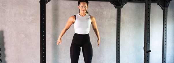 Englehop (jumping squats)