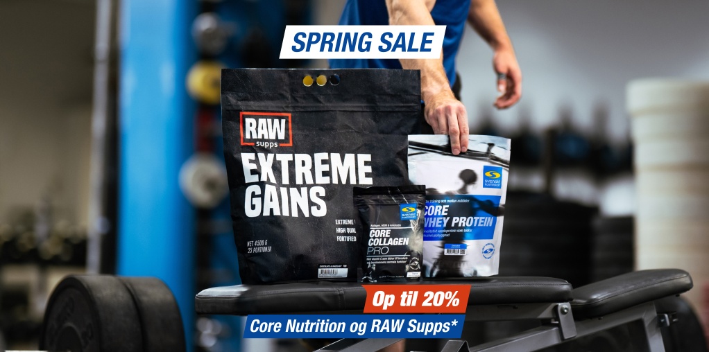SPRING SALE! F� op til 20% p� varem�rket Core Nutrition & RAW Supps. G�lder ikke flerpak, pakker eller allerede nedsatte produkter.